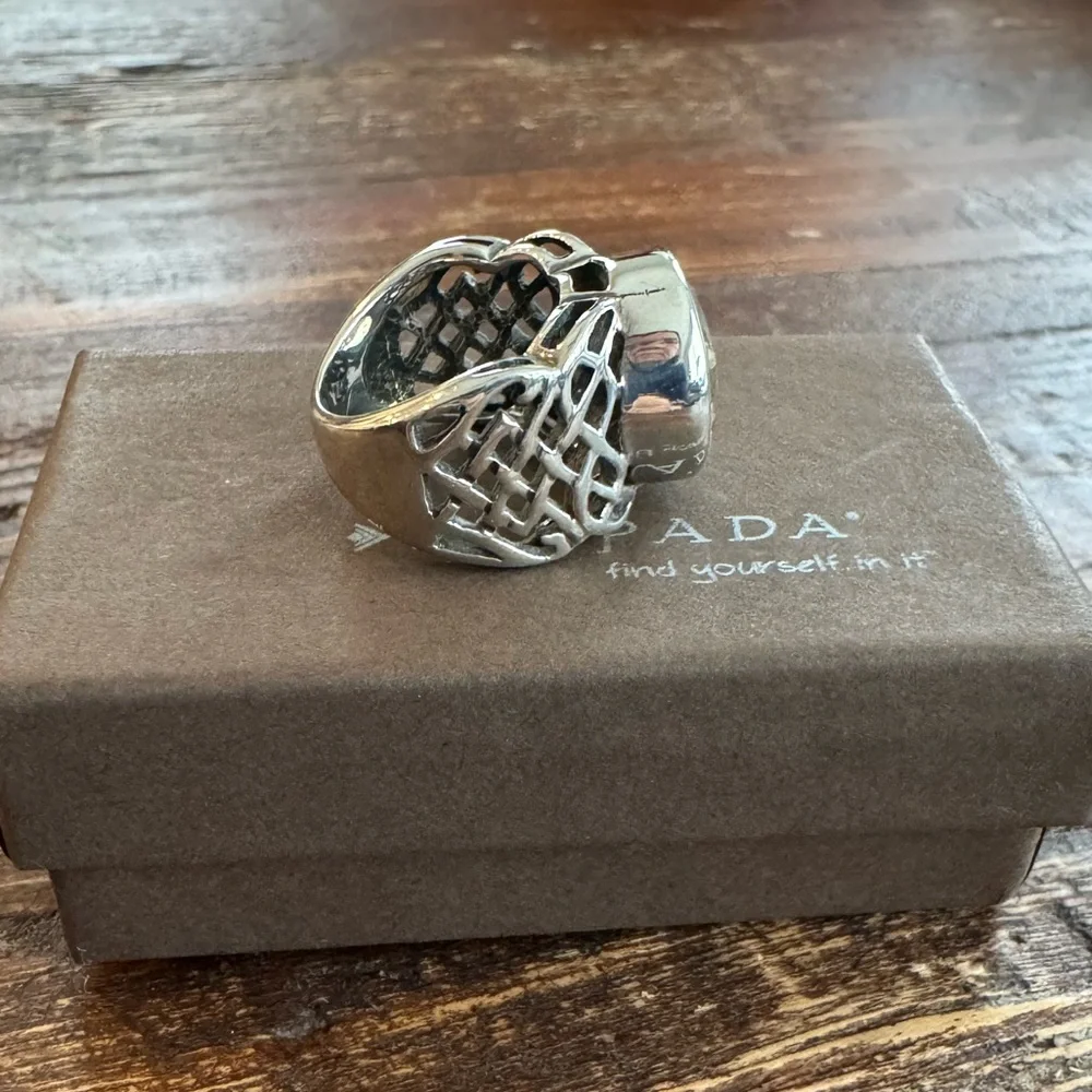 Retired Silpada Celtic Open Weave Citrine Ring R1425 - Sz 5 - Picture 3 of 10